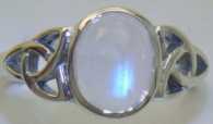 Charmed Symbol Triquetra Ring with Moonstones 