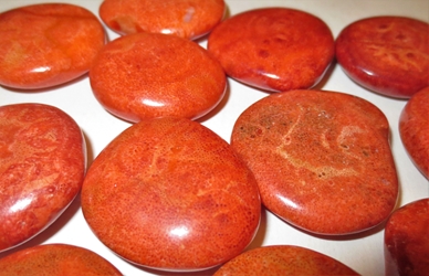 Coral, Red, Tumbled and Polished 