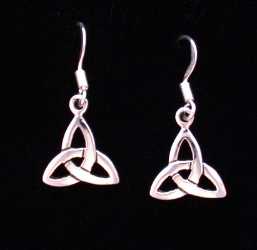 Sterling Silver Triquetra Flat Dangle Earring 