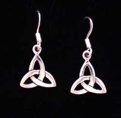 Sterling Silver Triquetra Flat Dangle Earring 