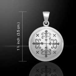 Papa Papa Damballah Pendant Sterling Silver Voodoo Loa Veve Amulet 