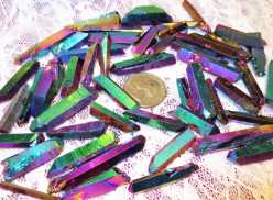 Quartz, Titanium Covered, Rough 