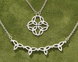 Transformation Triquetra Necklace with Diamonds 