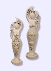 Two-Sided Pentacle/Triquetra Goddess Statue by Abby Willowroot Two-Sided Pentacle/Triquetra Goddess Statue by Abby Willowroot