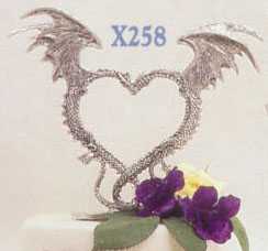 Dragon Heart Pewter Cake Topper  