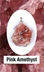 Pink Amethyst Wire Wrap Pendant 